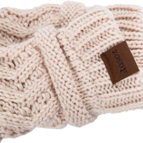 2 Pack Ponytail Beanie for Women,Winter Warm Beanie Tail Soft Stretch Cable Knit - Picture 5 of 6